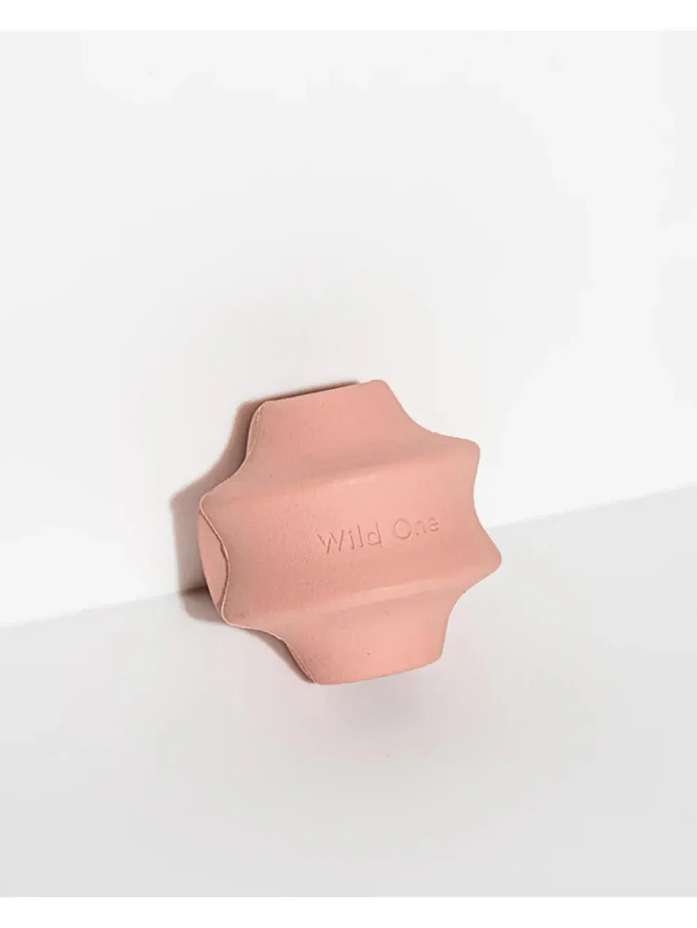 (RGB3) Wild One Twist Toss Dog Toy Blush Pink Natural Rubber Treat Dispensing